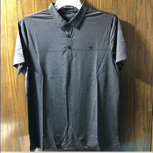 Emporio Armani Other - Emporio Armani Mens Polo Shirt Black Short Sleeve Stretch Buttons XXL New W/Tags